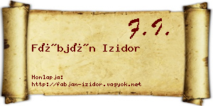 Fábján Izidor névjegykártya