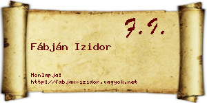 Fábján Izidor névjegykártya